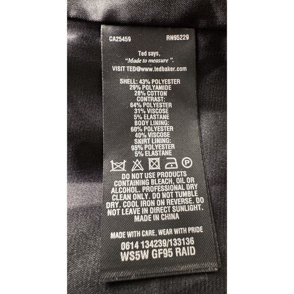 Ted Baker London Womens Black Raid Dress Gold Zip Up Mini, Ted Size 2/US Size 6 - Picture 10 of 11